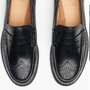 Office of Angela Scott Black Leather Charlotte Loafers for Women